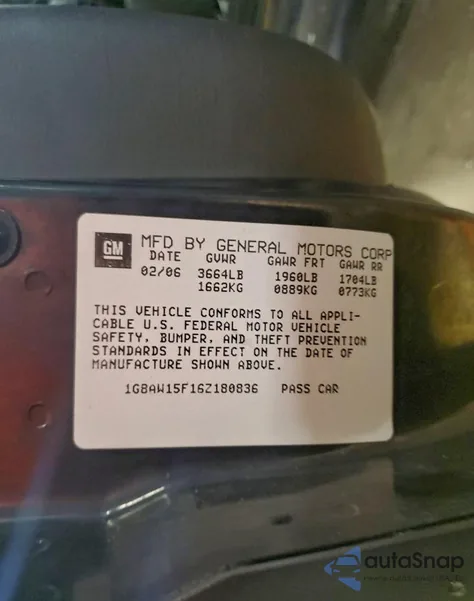 2006 Saturn Ion Level 3 z USA, uszkodzony, nr VIN 1G8AW15F16Z180836